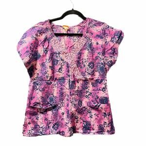 Scrub top acid wash  Purple Women Top